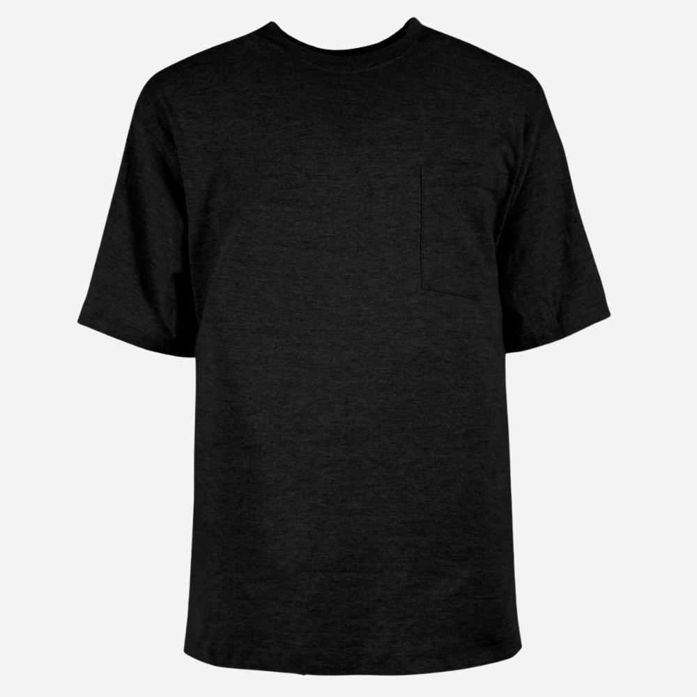 Black t-shirt on a white background