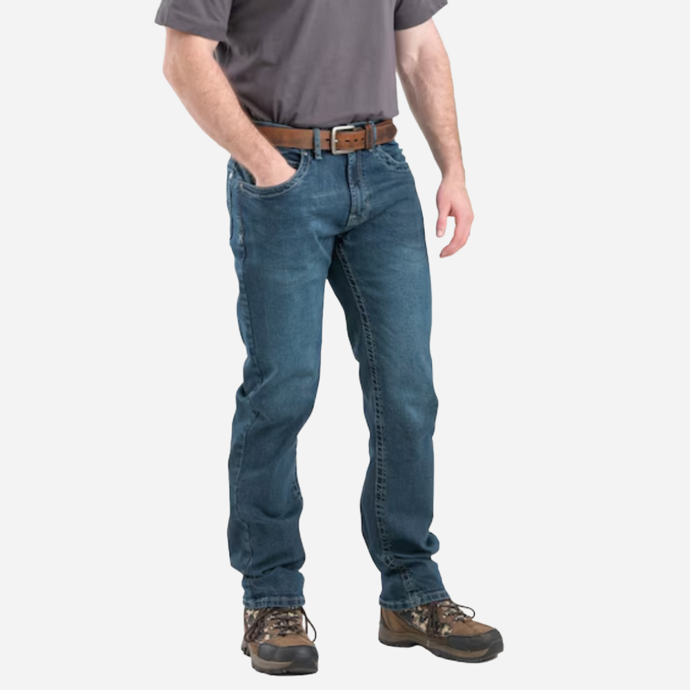 Berne Men's Highland Flex Relaxed Fit Straight Leg Jean - Granite
