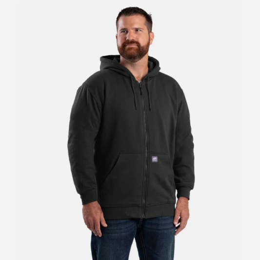 Berne Heritage Thermal-Lined Full-Zip Hooded Sweatshirt - Black