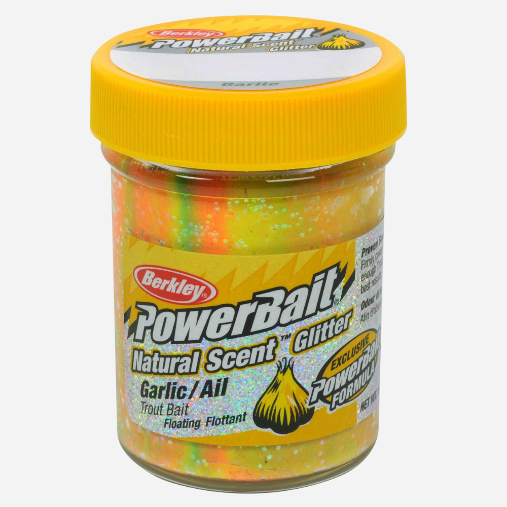 Berkley PowerBait Natural Glitter Trout Fishing Dough Bait - Garlic