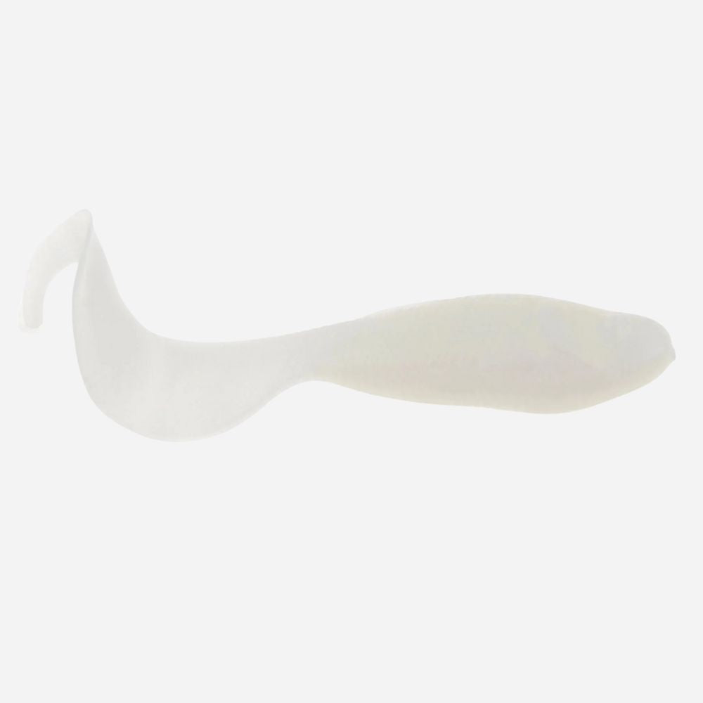 White plastic spoon on a white background