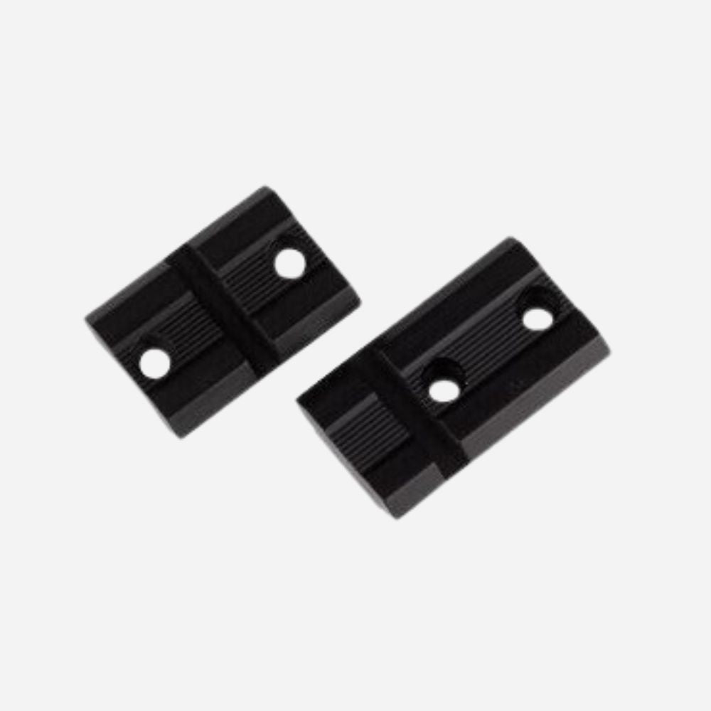 Two black rectangular plastic parts on a white background