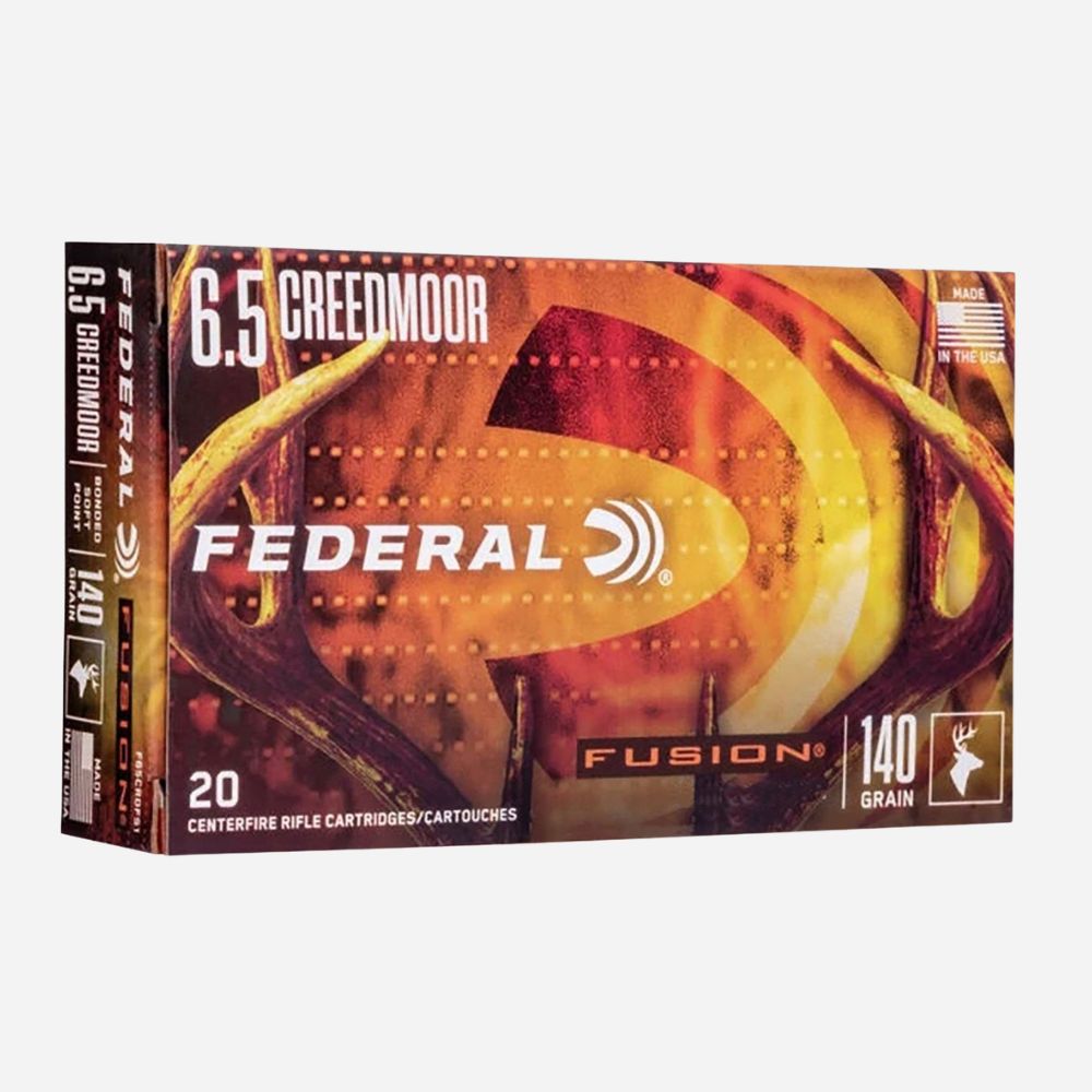 Federal 6.5 Creedmoor ammunition box on a white background