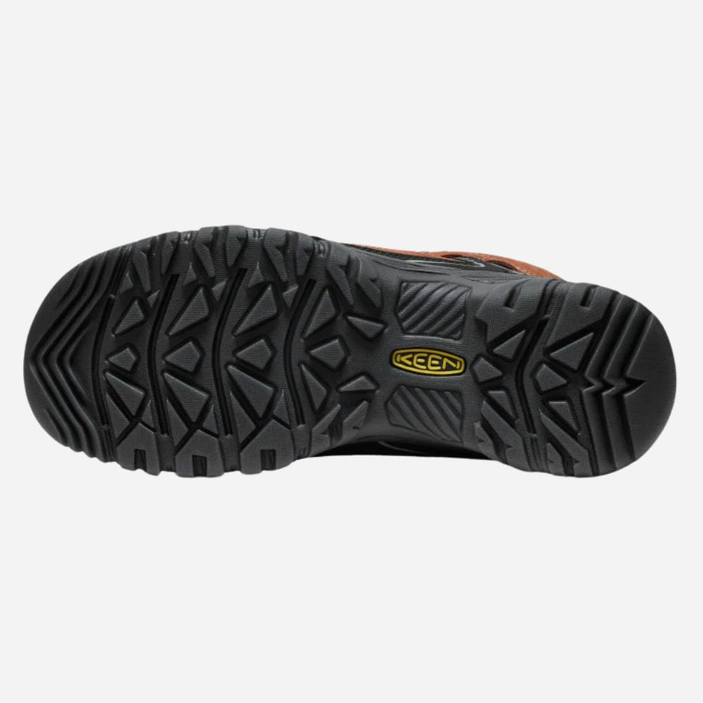 Black shoe sole with Keen logo on a white background