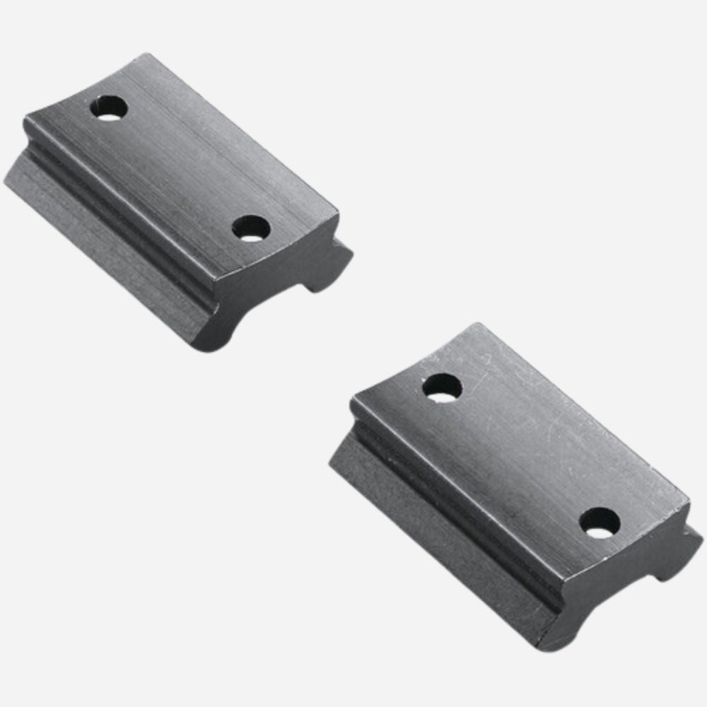 Two metallic brackets on a white background