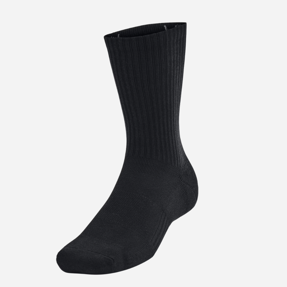 UA Training Cotton Unisex 6-Pack Crew Socks - Black