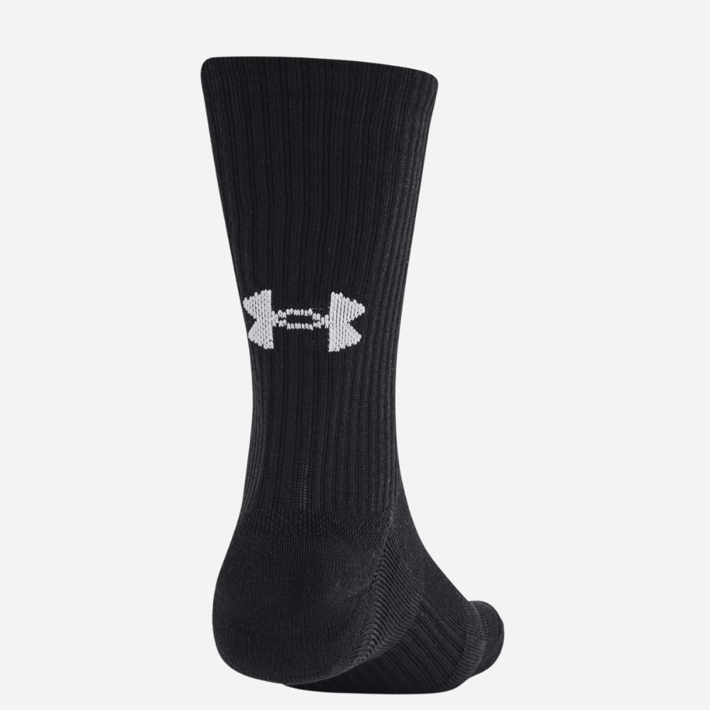 UA Training Cotton Unisex 6-Pack Crew Socks - Black