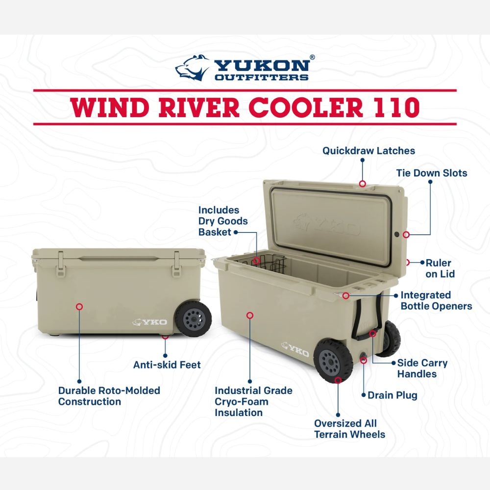 Yukon Outfitters 110qt Wind River YKO Hard Cooler - Brush