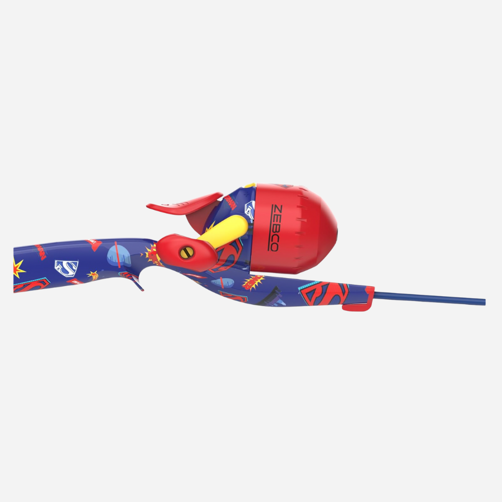 Zebco Youth Superman Floating Spincast Reel and Fishing Rod Combo
