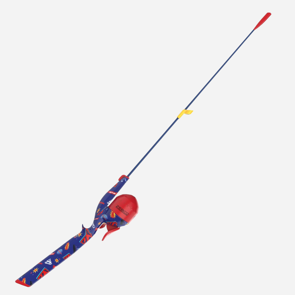 Zebco Youth Superman Floating Spincast Reel and Fishing Rod Combo