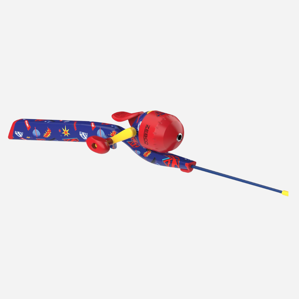 Zebco Youth Superman Floating Spincast Reel and Fishing Rod Combo