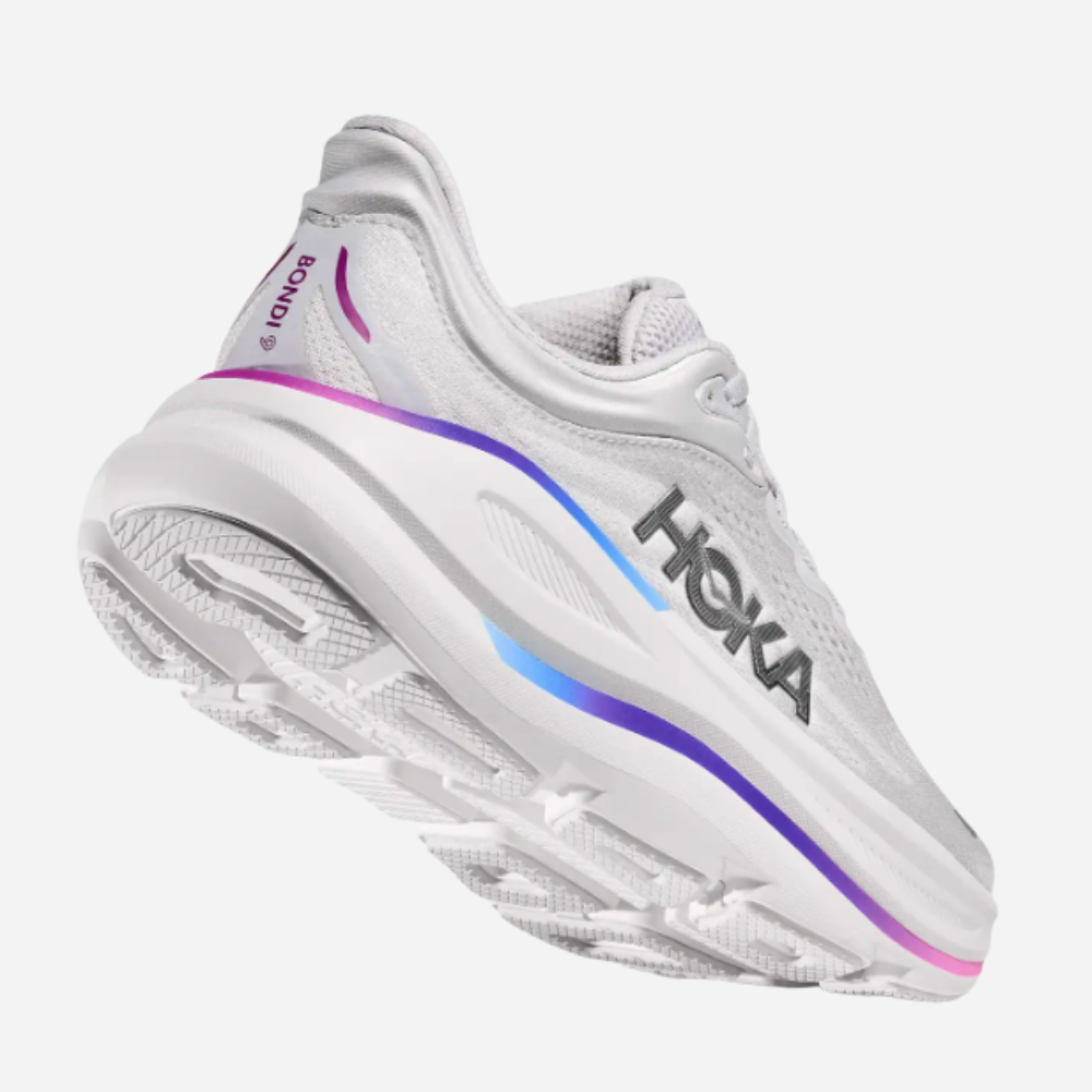 Hoka Women's Bondi 9 Running Shoes - Cosmic Grey/White
