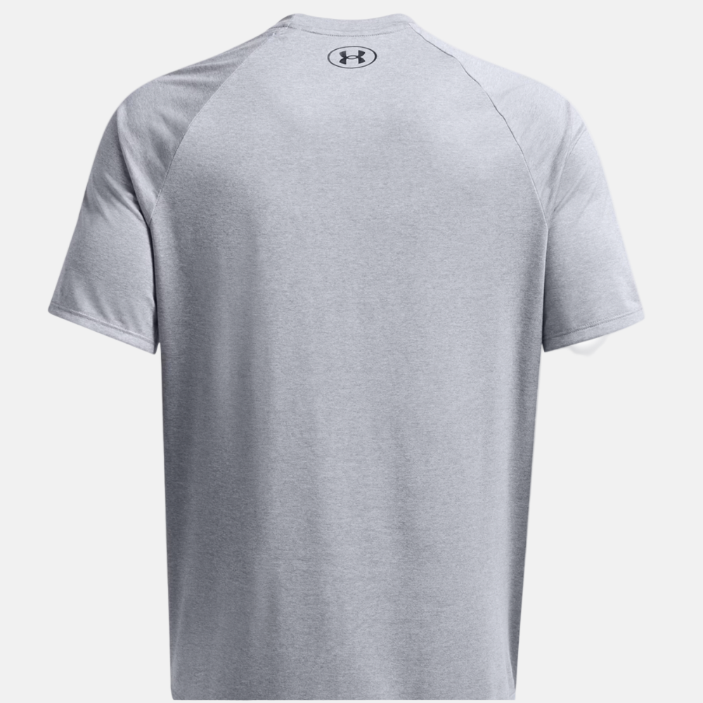 UA Men's Tech Short Sleeve T-shirt- Steel Light Heather/Black