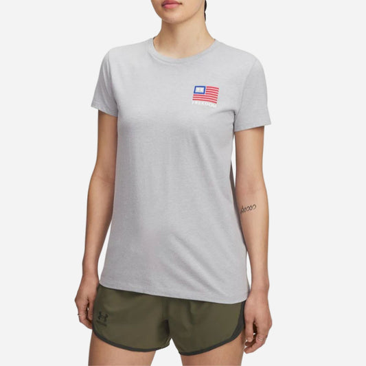 UA Women's Freedom Left Chest Short Sleeve - Grey