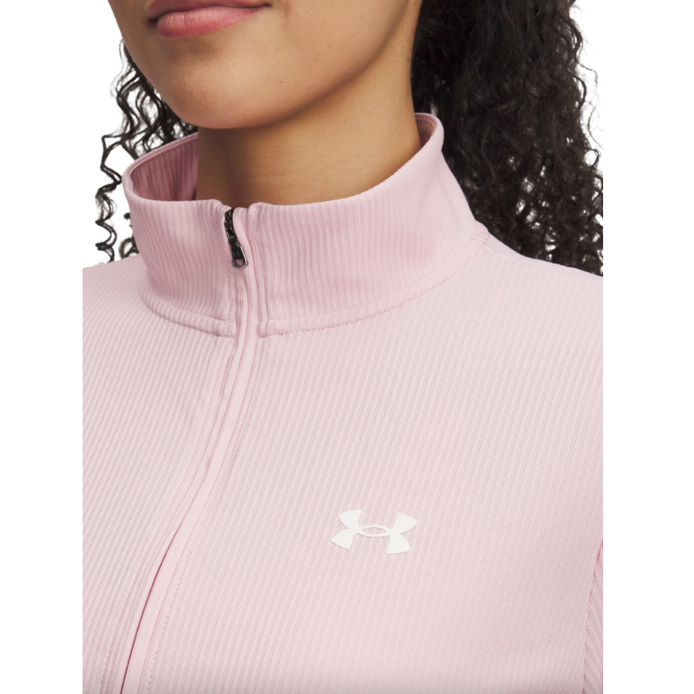 UA Women's Standard Tech Rib 1/2 Zip - Prime Pink