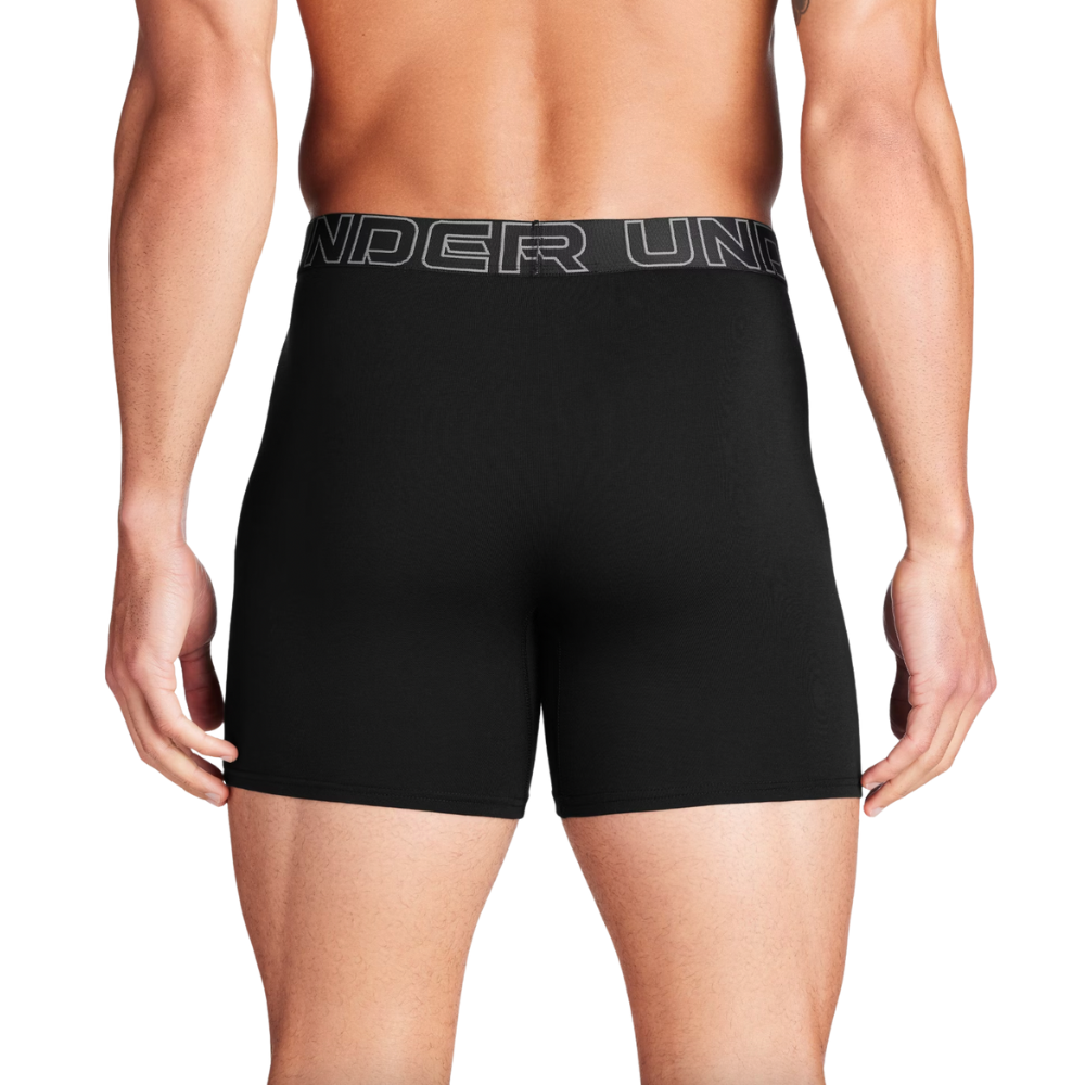 UA 3-Pack Performance Cotton Stretch 6" Boxer Briefs - Black