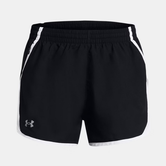 UA Women's Fly By 3" Shorts - Black/White