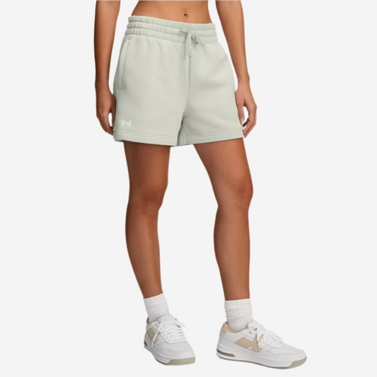UA Women's Rival Fleece 3.5" Shorts - Hydro Green