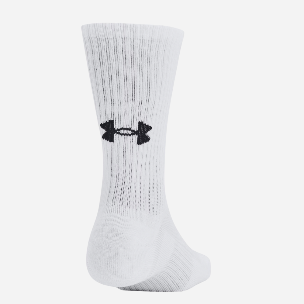 UA Training Cotton Unisex 6-Pack Crew Socks - White