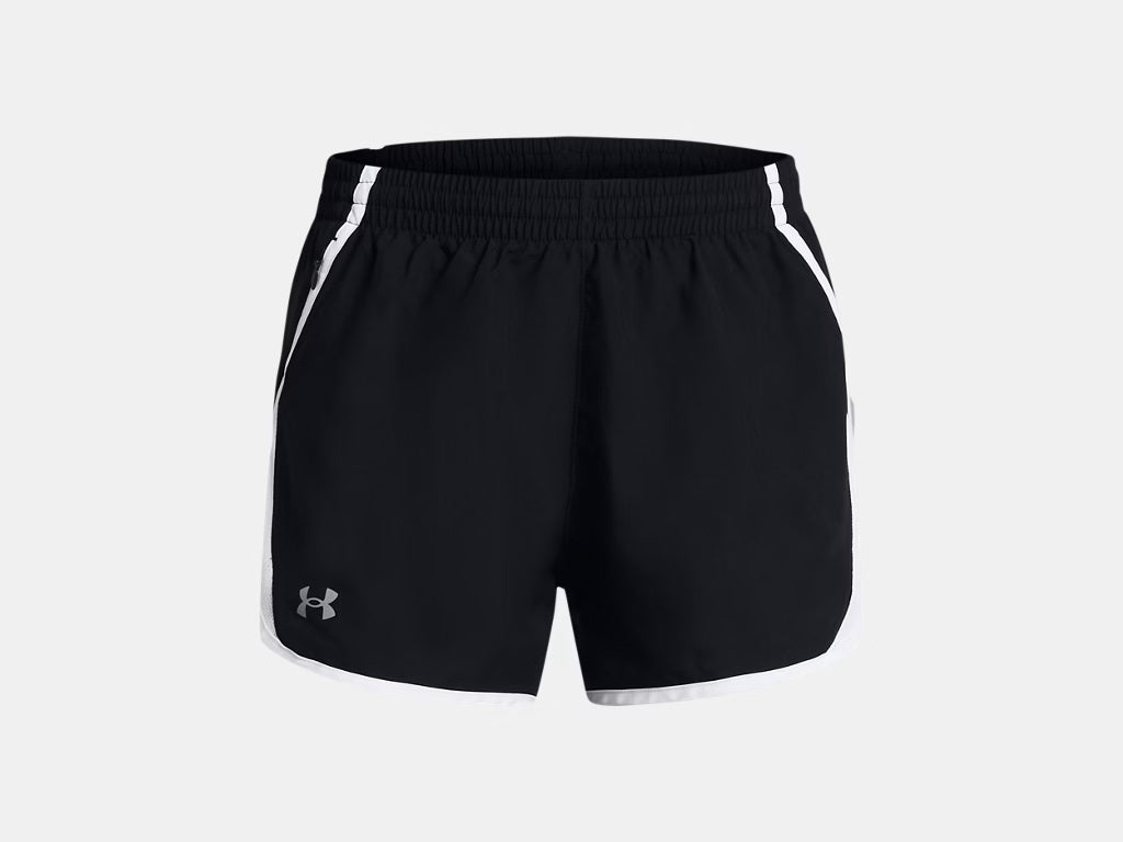 UA Women's Fly By 3" Shorts - Black/White