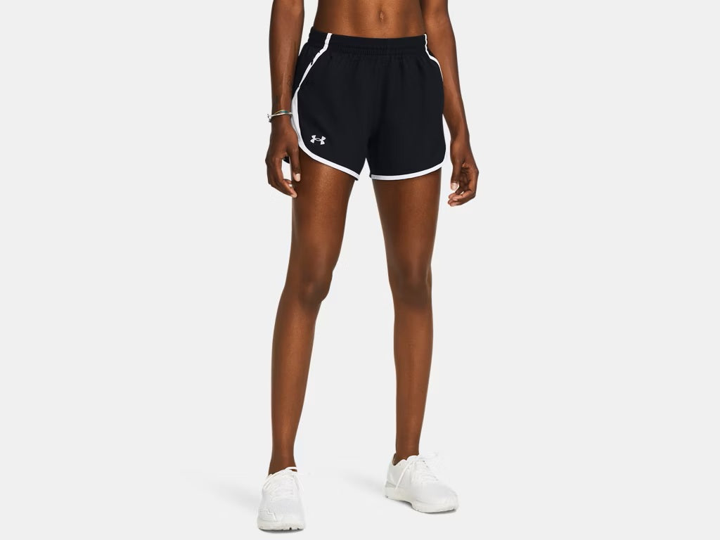 UA Women's Fly By 3" Shorts - Black/White