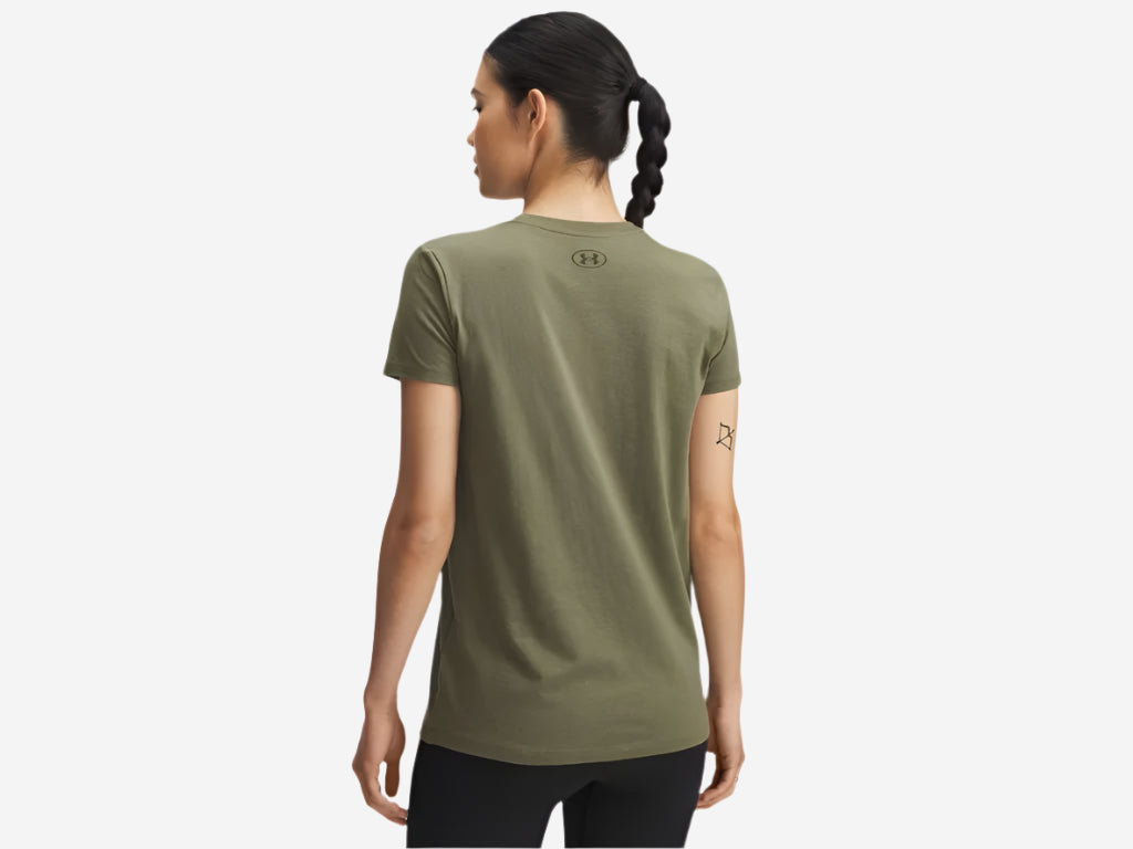 UA Women's Freedom Left Chest Short Sleeve - Marine OD Green