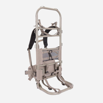 Beige tree stand with straps on a white background
