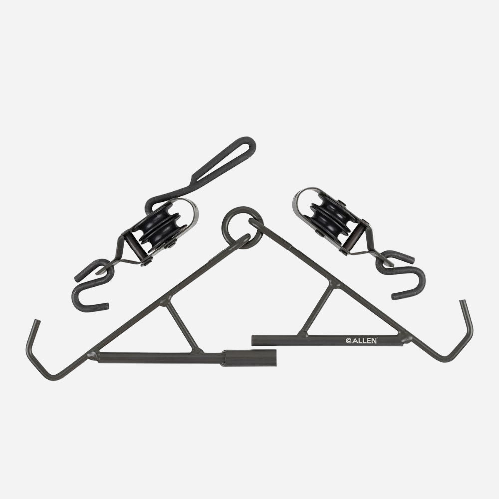 Two black Allen brand latches on a white background