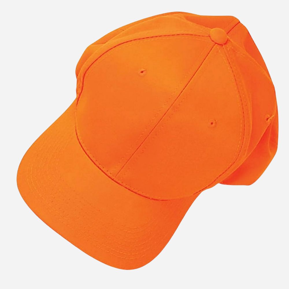Orange baseball cap on a white background