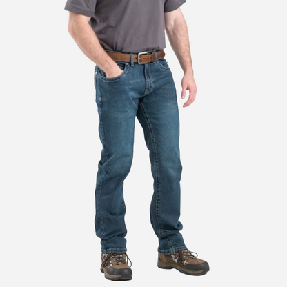 Berne Men's Highland Flex Relaxed Fit Straight Leg Jean - Granite