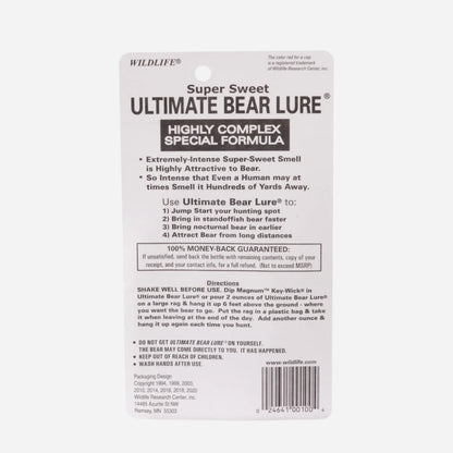 Super Sweet Ultimate Bear Lure packaging with text on a white background