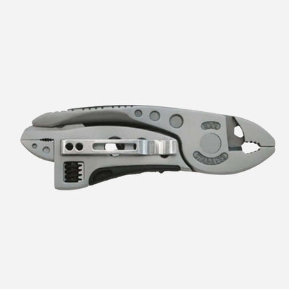 Multitool with various tools on a white background