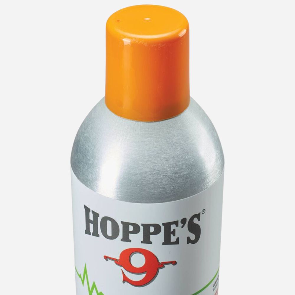 Huppe's 9 gun cleaning product with orange cap on a white background
