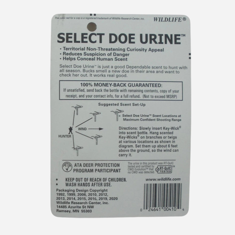 Package of Select Doe Urine with text and graphics on a white background