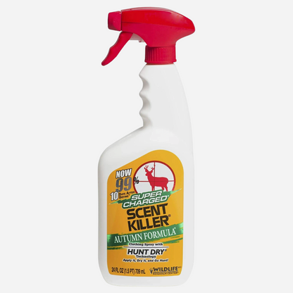 Spray bottle labeled 'Scent Killer' on a white background