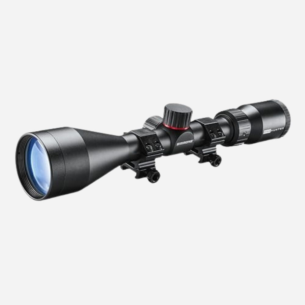 Riflescope on a white background