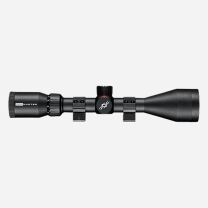 Black hunting scope on a white background