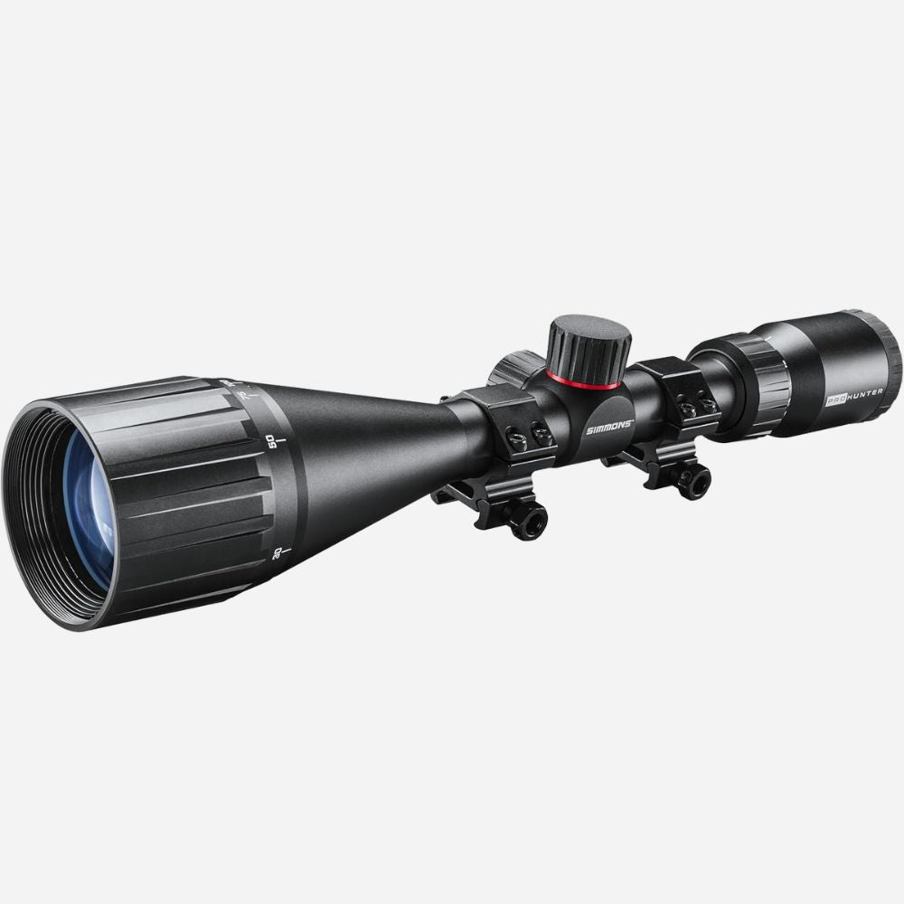 Black rifle scope on a white background