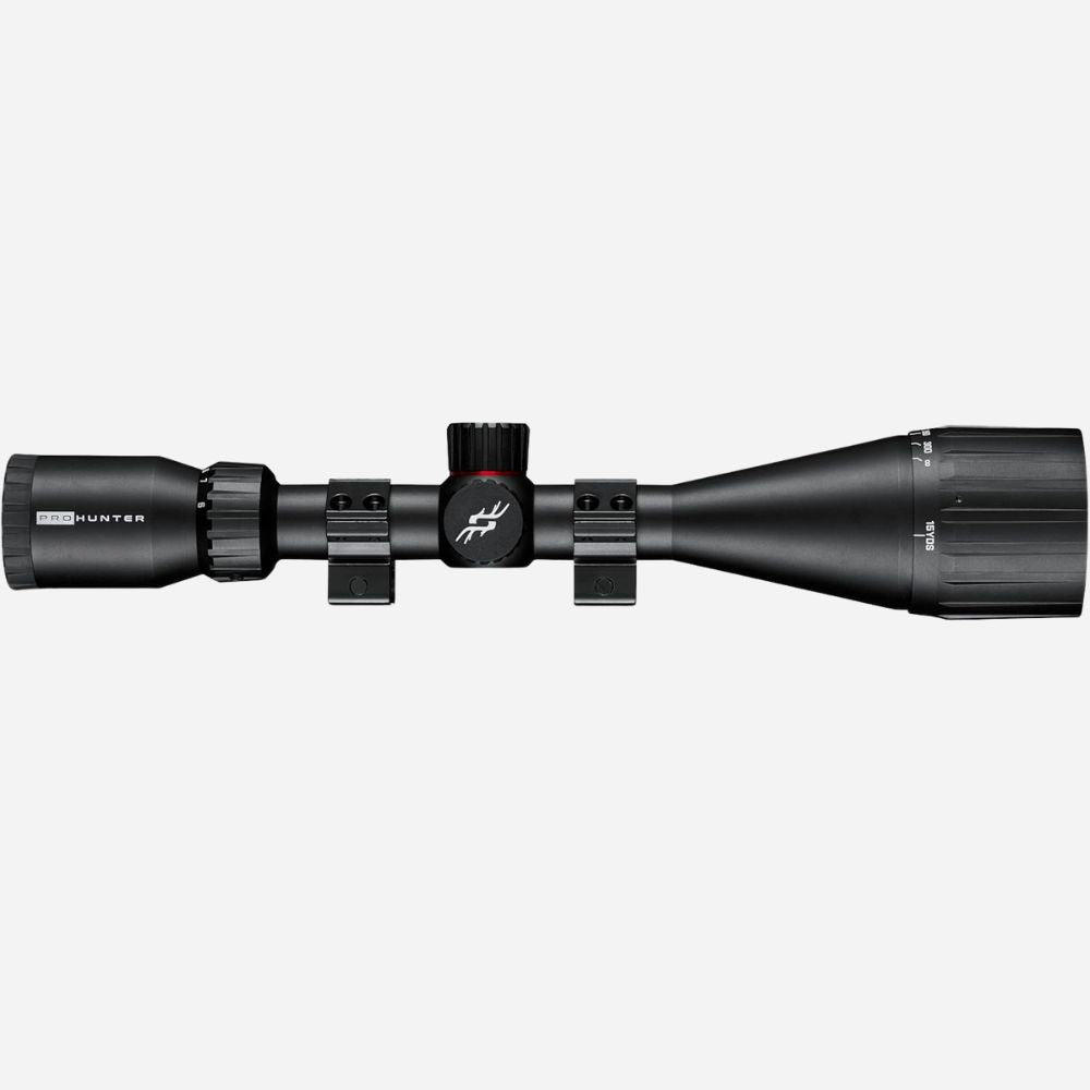 Black hunting scope on a white background