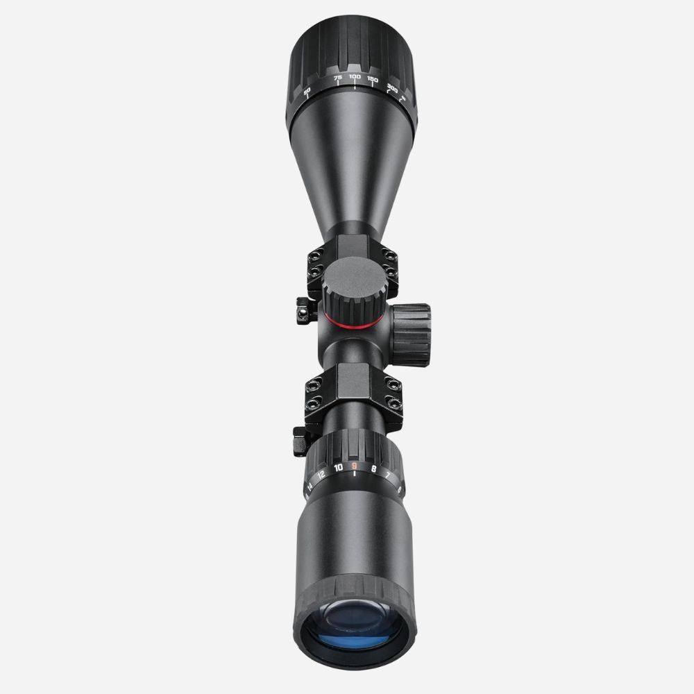 Riflescope on a white background