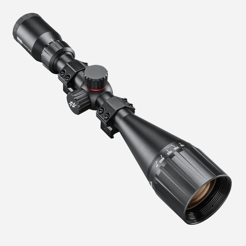 Riflescope on a white background