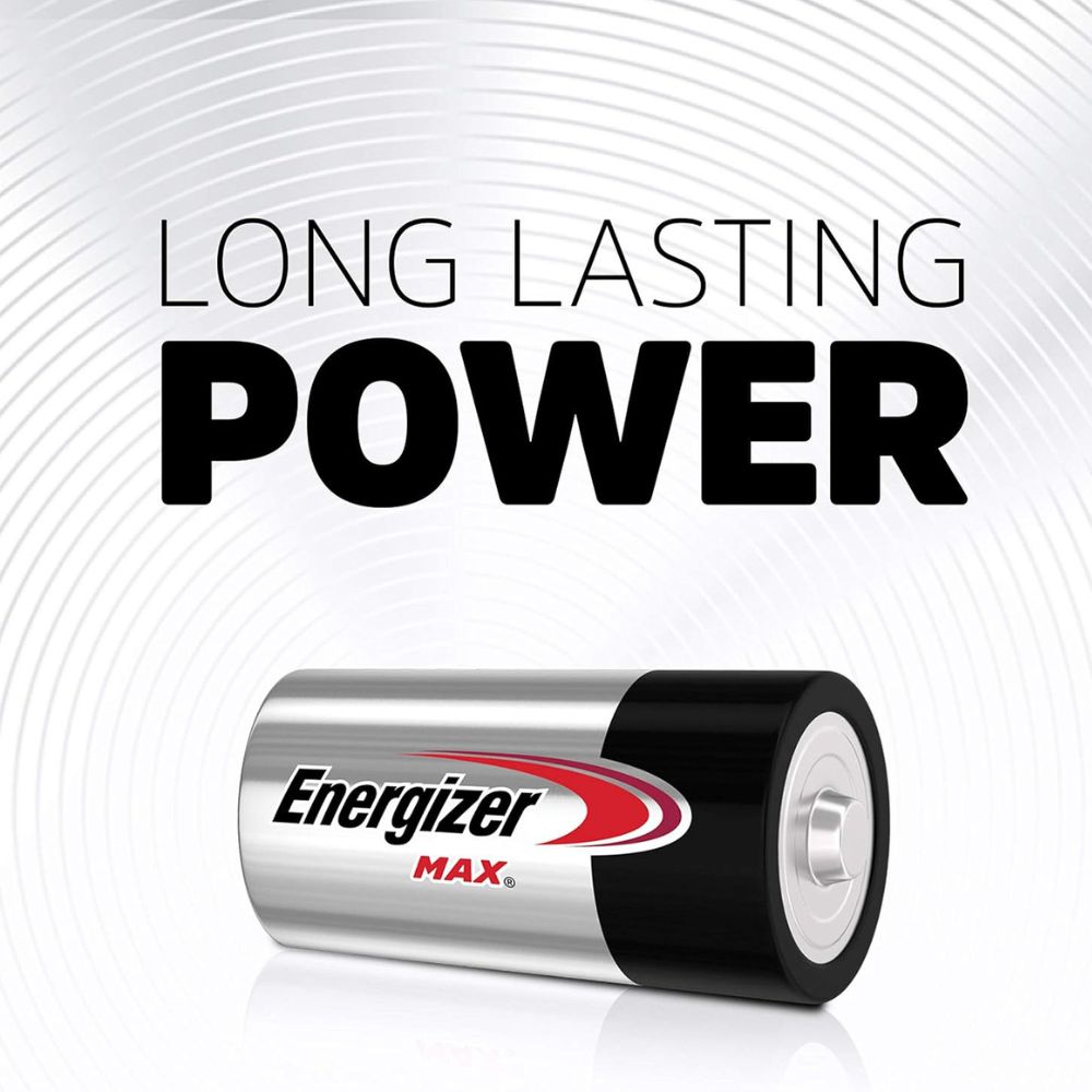 Energizer battery with 'Long Lasting Power' text on a white background