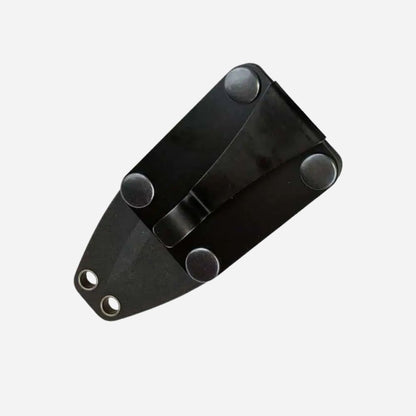 Black metal bracket on a white background