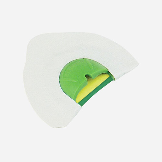 White and green tool on a white background