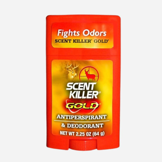 Scent Killer Gold antiperspirant and deodorant stick on a white background