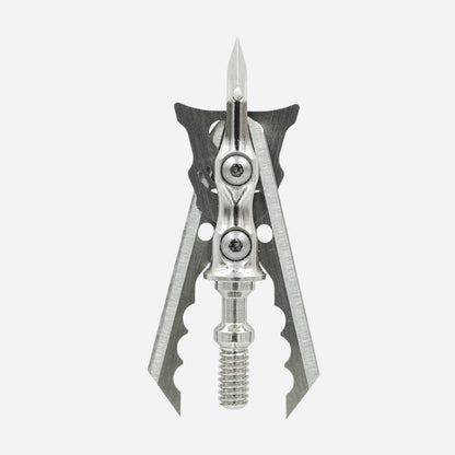 Metallic crossbow bolt on a white background