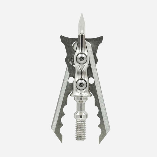 Metallic crossbow bolt on a white background
