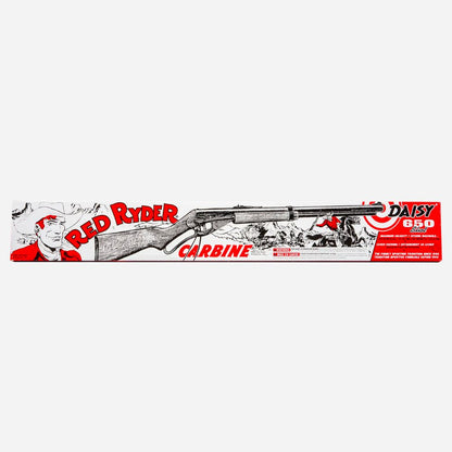 Red Ryder Carbine toy gun packaging with 'Daisy' branding on a white background
