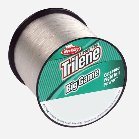 Spool of Berkley Trilene Big Game fishing line on a white background