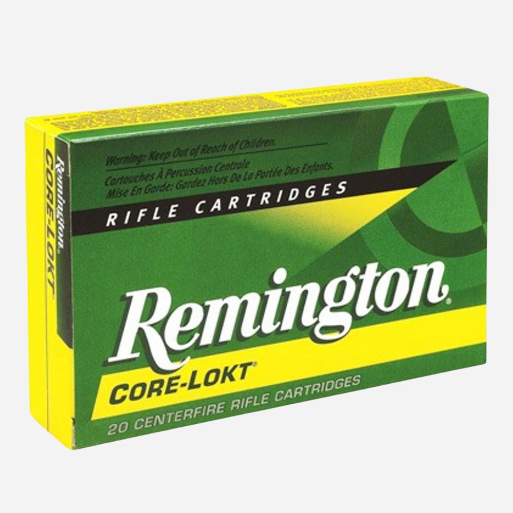 Remington Core-Lokt rifle cartridges packaging on a white background